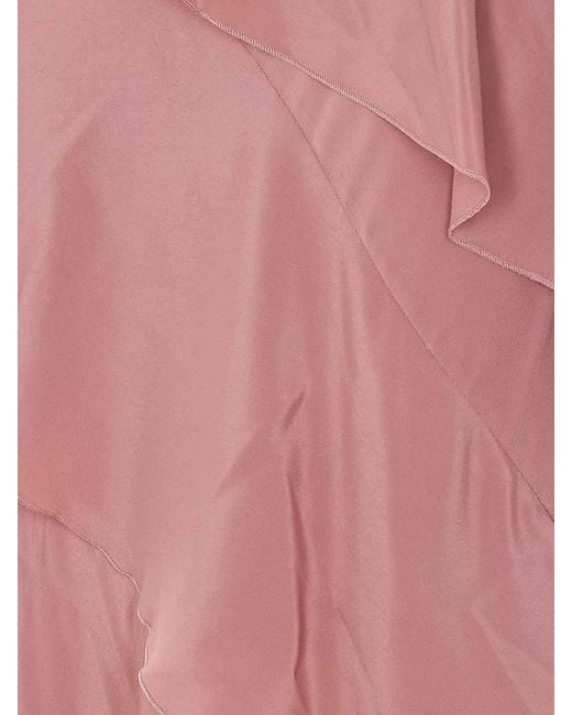 Patrizia Pepe Pink Draped Ruffled Maxi Dress