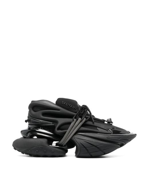 Balmain Black Asymmetric Chunky Boots
