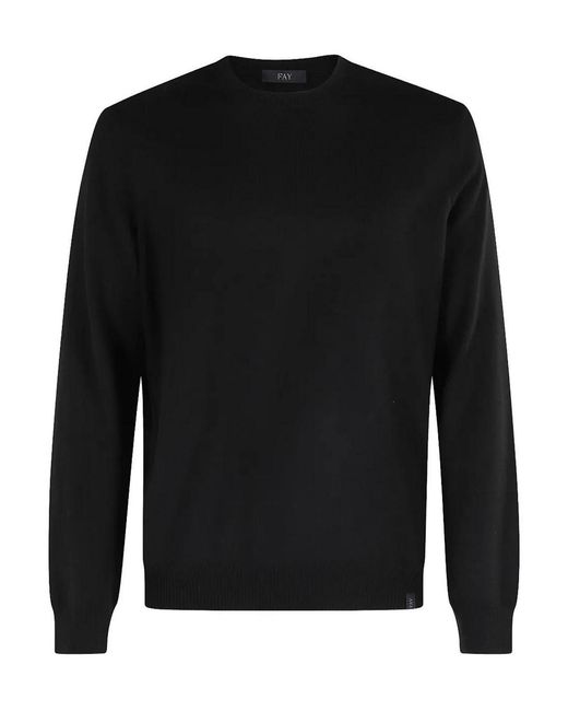 Fay Black F12 Crewneck Sweater for men