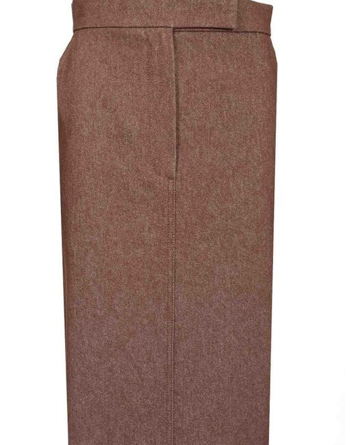 Max Mara Brown Long Pencil Skirt