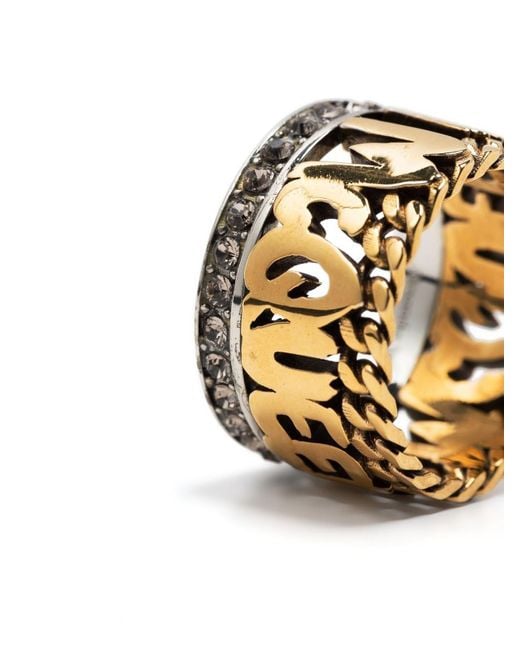 McQueen Metallic Crystal Embellished Ring