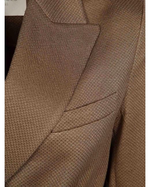 Circolo 1901 Brown Dp Button Linen Cotton Work