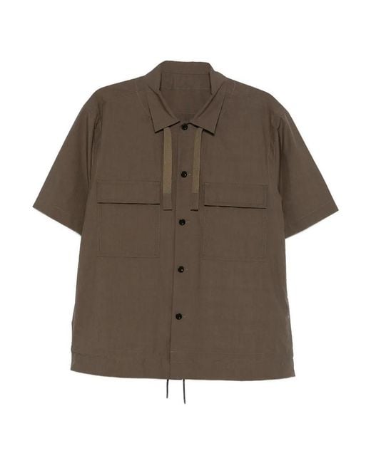 Sacai Brown Cotton Typewriter Shirt for men