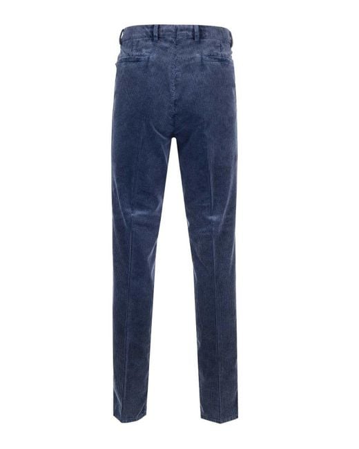 Brunello Cucinelli Blue Corduroy Trousers for men
