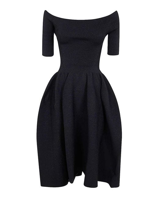 CFCL Black Pottery Glitter Off Shoulder Dress