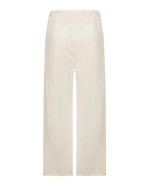 Transit White Wide-Leg Linen Blend Trousers for men