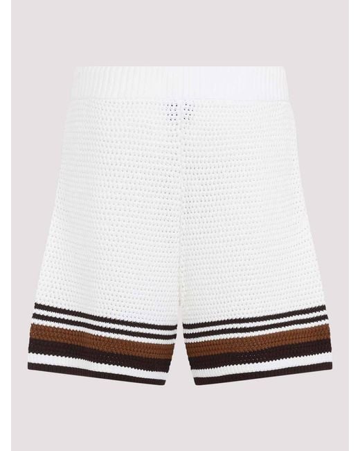 Casablanca White Crochet Shorts for men