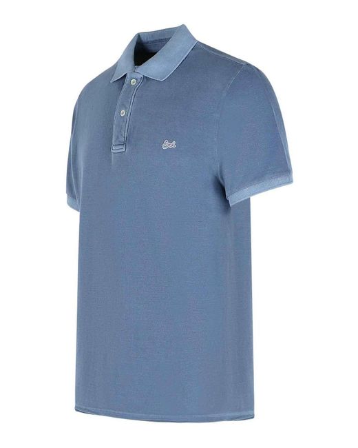 ERL Blue Cotton Polo Shirt for men