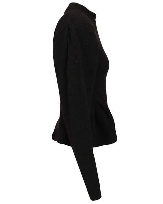 ROTATE BIRGER CHRISTENSEN Black Crew Neck Sweater