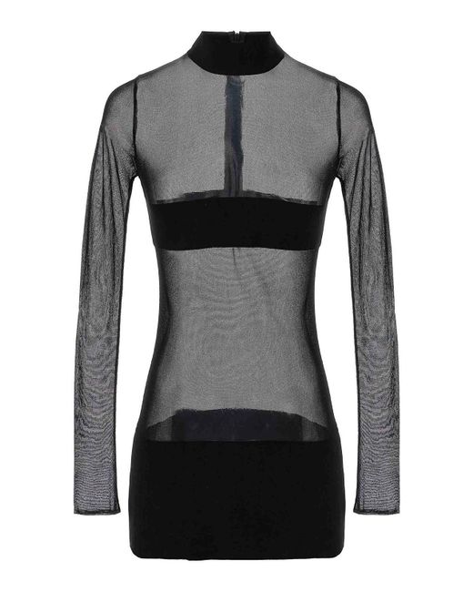 Monot Black Transparent Knit Mini Dress