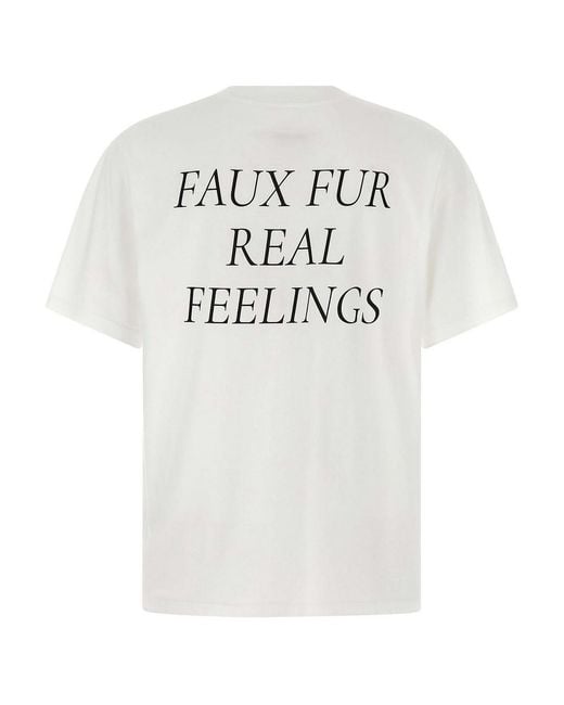 MM6 by Maison Margiela White Cotton Jersey Printed T-Shirt With Crewneck for men