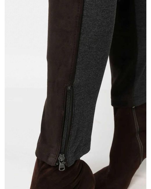 P.A.R.O.S.H. Black Leather Jersey Leggings
