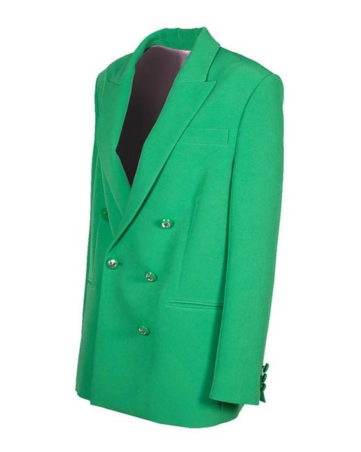 Chiara Ferragni Green Cady Double Breasted Jacket