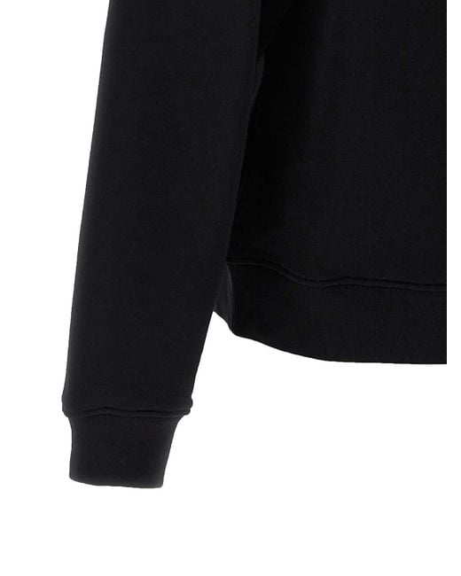 Moschino Black Logo Print Cotton Sweatshirt With Crew Neck for men