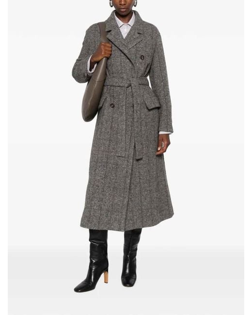 Brunello Cucinelli Gray Double Breasted Coat