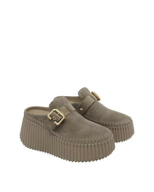 Chloé Brown Nama Wedges
