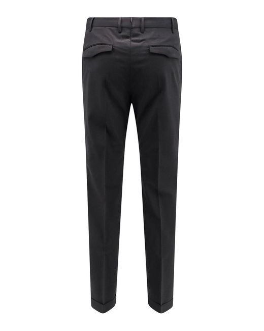PT Torino Black Stretch Virgin Wool Trouser for men