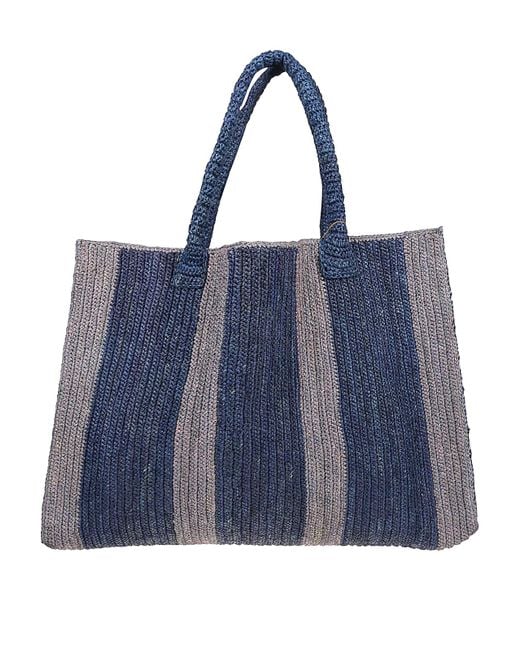 Gabriele Frantzen Blue Raffia Tote Bag