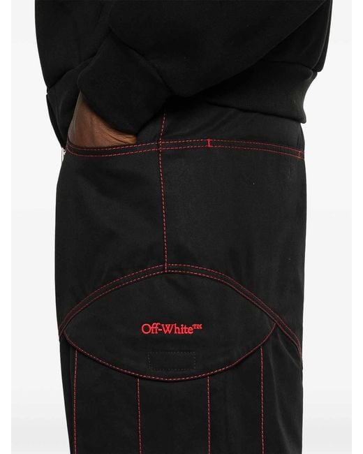 Off-White c/o Virgil Abloh Black Constrast Stitches Cargo Pants for men