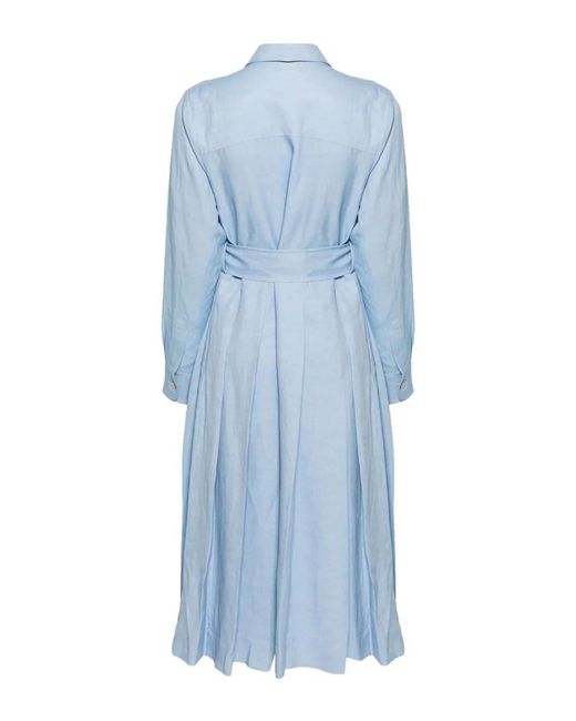 P.A.R.O.S.H. Blue Long Sleeves Chemisier Dress