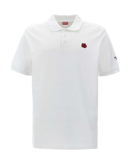 KENZO White Gots Boke Flower Polo Shirt for men