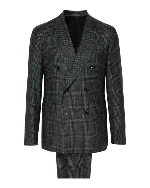 Tagliatore Black Prince Of Wales Check Virgin Wool Suit for men