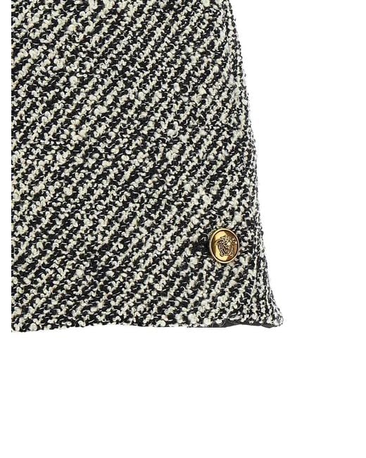 Versace Gray Boucl Wool Shorts