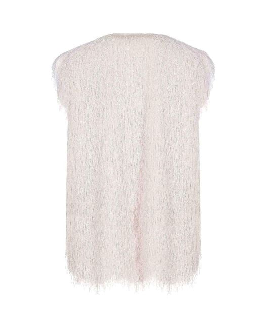 Alysi White Vest Made Of Polyester