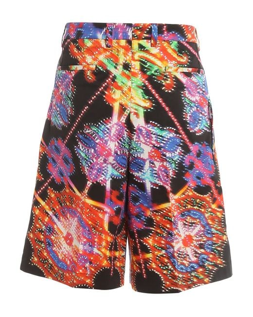 Dolce & Gabbana Red Printed Bermuda Shorts for men