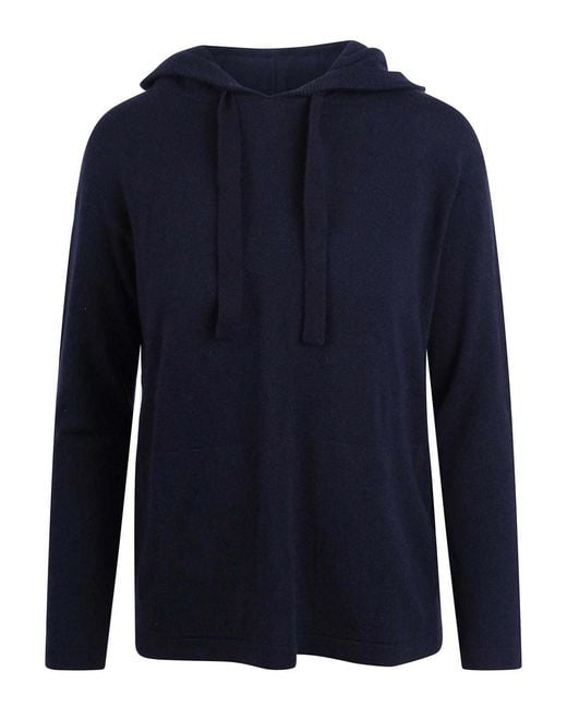 Max Mara Blue Heroic Hooded Wool Sweatshirt