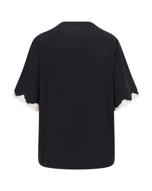 Dolce & Gabbana Black Jersey T-Shirt With Embroidery