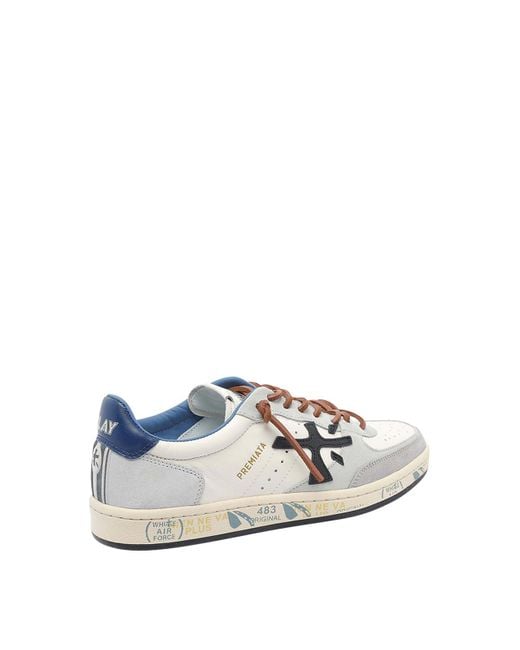 Premiata White Bskt Clay Sneakers for men