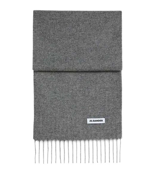 Jil Sander Gray Scarf for men