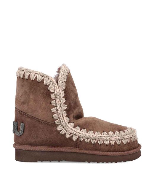 Mou Brown Eskimo 18 Glitter Logo Boots