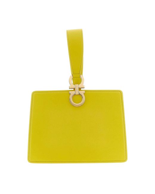 Ferragamo Yellow Mini Clutch