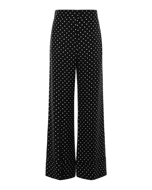 Valentino Garavani Black Super-Large Plus-De-Pois Print Trousers