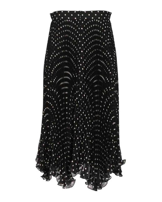 Valentino Garavani Black Silk Polka Dot Skirt