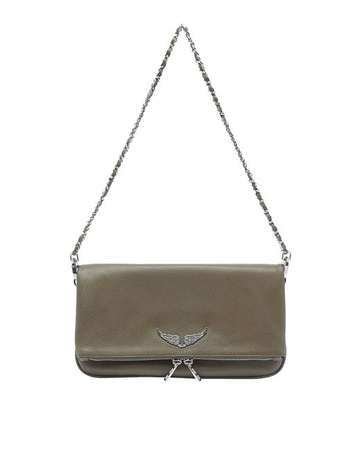 Zadig & Voltaire Gray Record And Rock Crossbody Bag