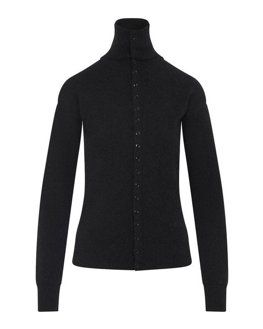 Lemaire Black Buttoned Fitted Cardigan
