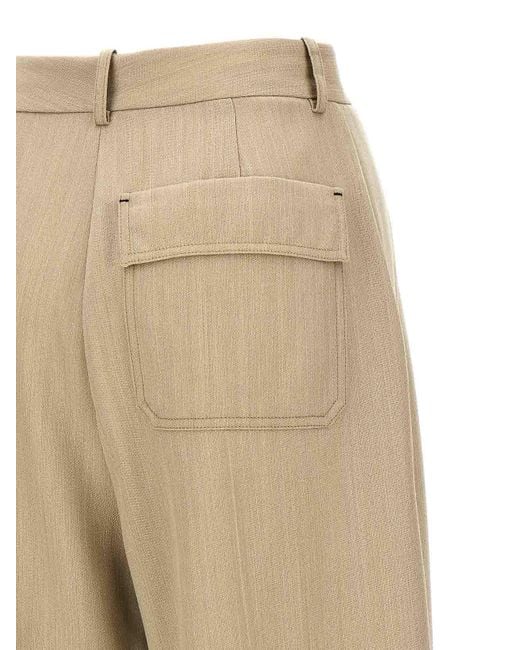 Victoria Beckham Natural Maxi Turn-Up Pants