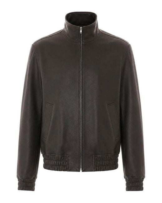 Valentino Garavani Gray Leather Jacket for men