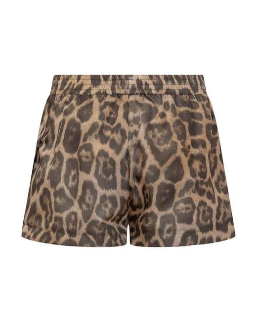 Stella McCartney Brown Leopard Print Shorts
