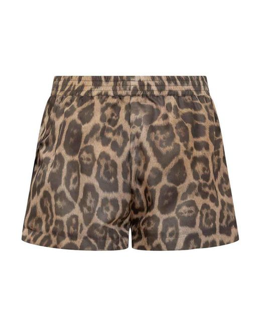 Stella McCartney Brown Leopard Print Shorts