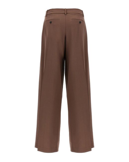 Theory Brown 'low Rise Pleated' Pants