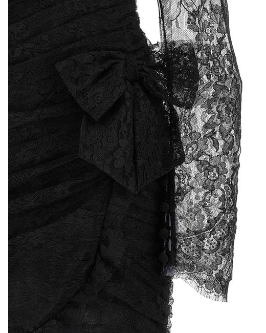 Alessandra Rich Black Draped Dress