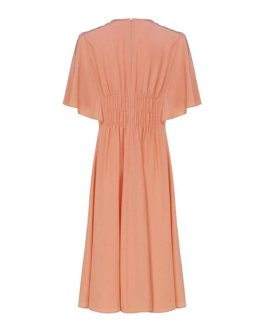 Chloé Pink Flared Dress With Cap Sleeves