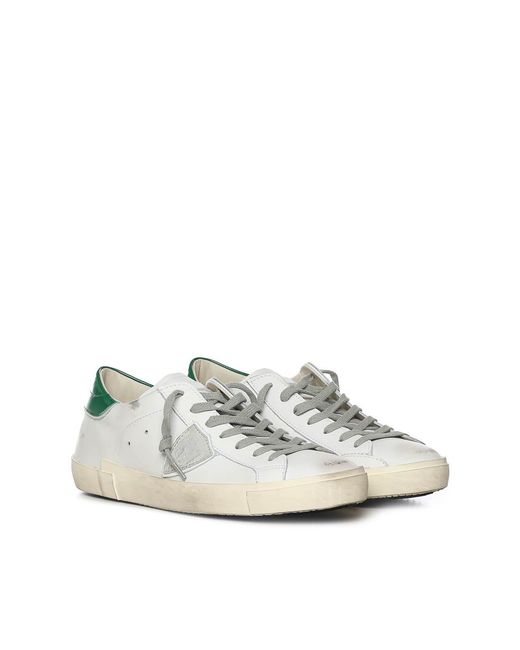Philippe Model White Prsx Leather Sneakers for men