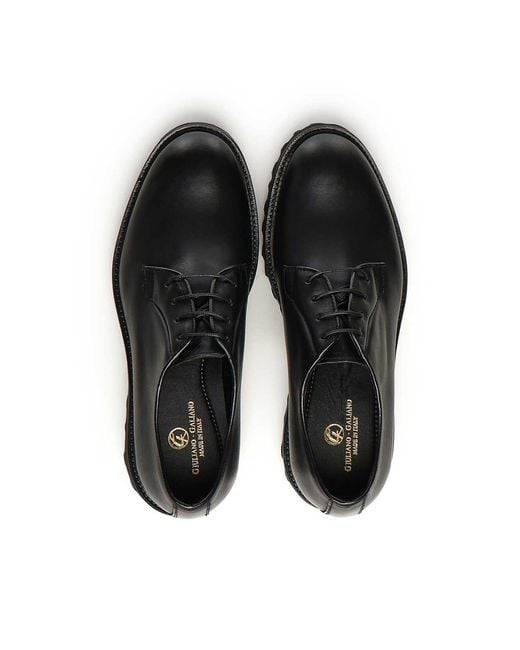 Giuliano Galiano Black Castro Leather Lace-Up Shoe for men