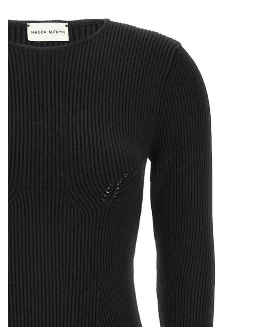 Magda Butrym Black Ribbed Sweater