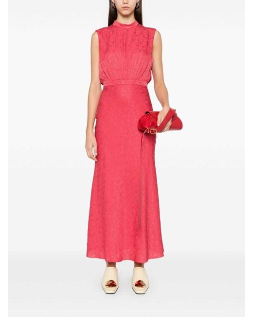 Saloni Pink Fleur F Maxi Dress